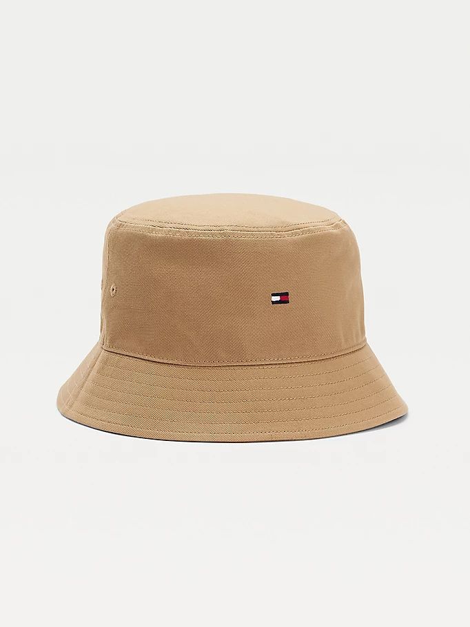 Tommy Hilfiger Flag Embroidery Organic Bomull Bucket Hatt Herre Beige | MPAHVO-302