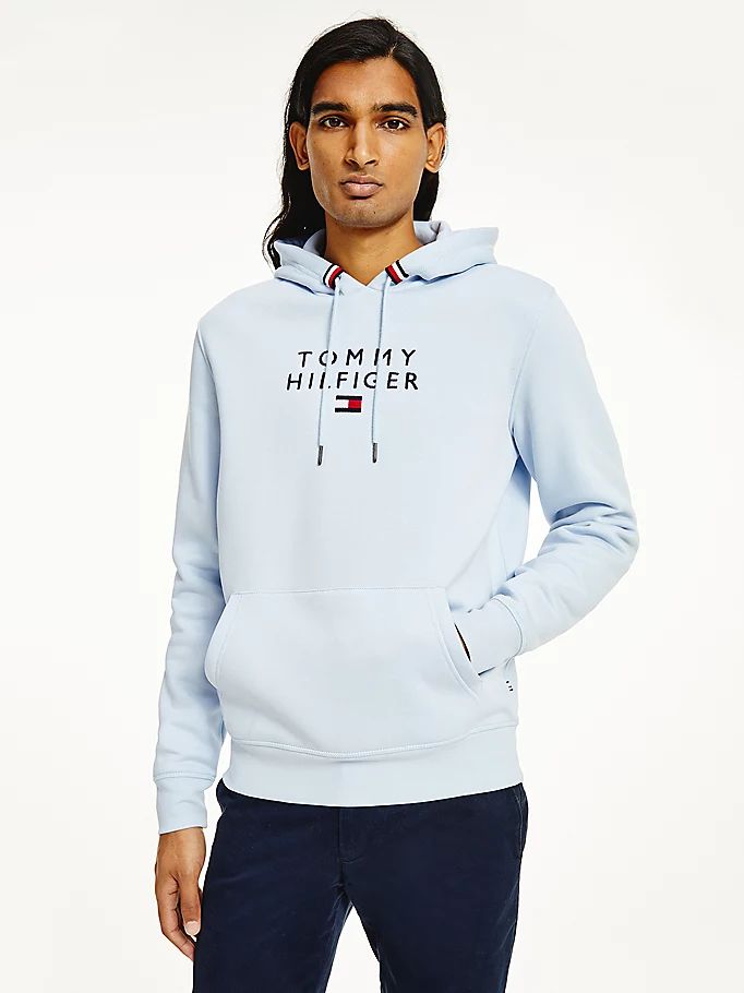 Tommy Hilfiger Flag Logo Embroidery Hettegensere Herre Blå | UXANGZ-652