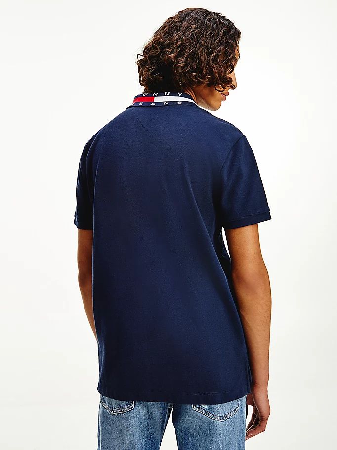 Tommy Hilfiger Flag Neck Regular Fit Polo T Skjorte Herre Blå | SFRQBU-431