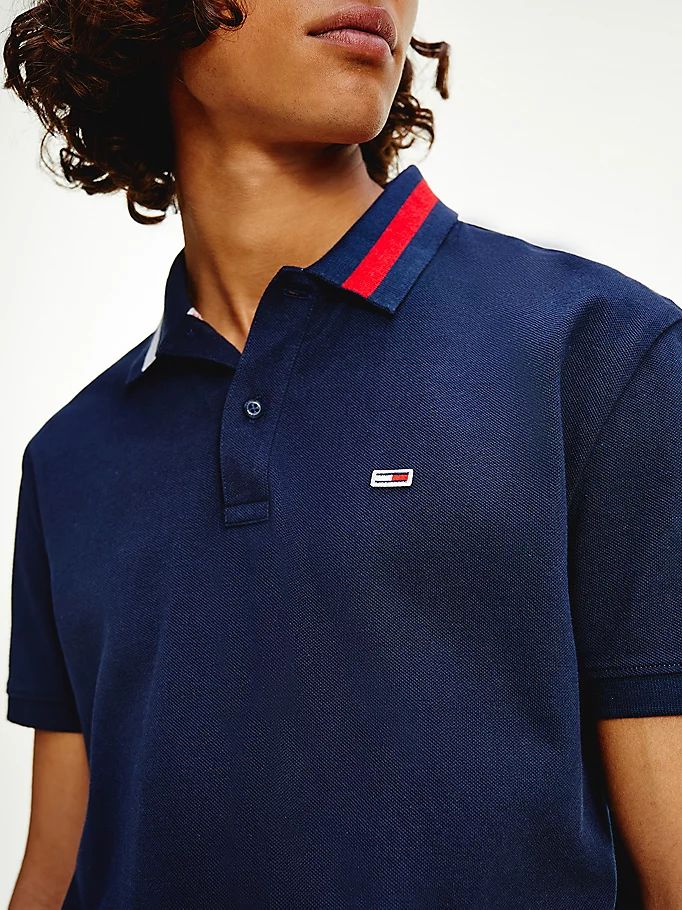 Tommy Hilfiger Flag Neck Regular Fit Polo T Skjorte Herre Blå | SFRQBU-431