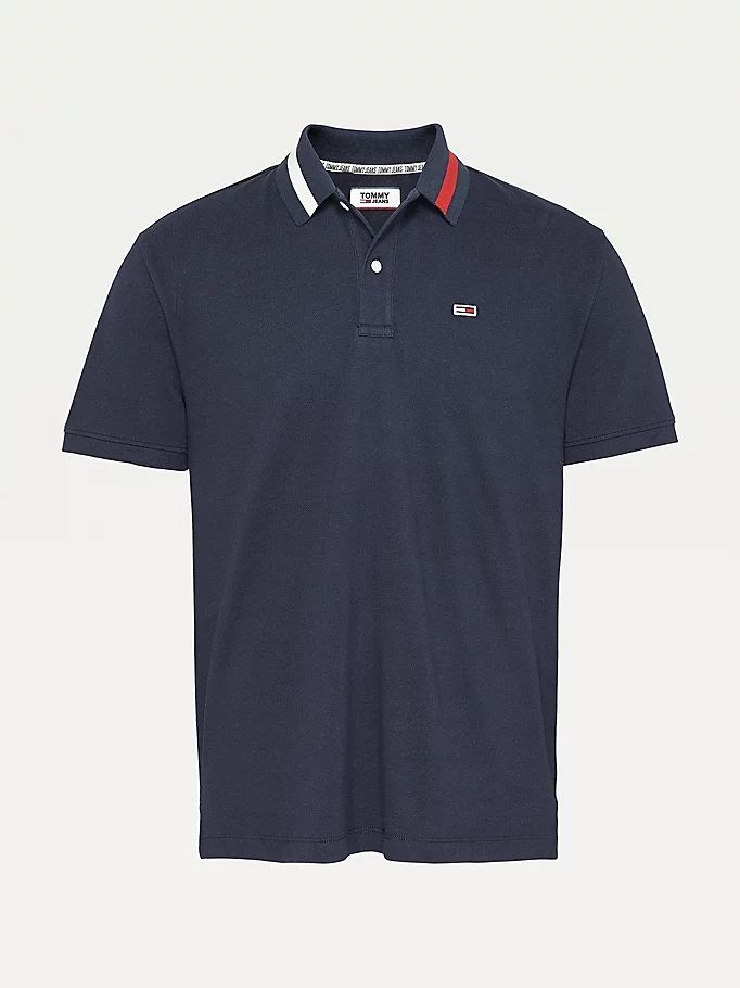 Tommy Hilfiger Flag Neck Regular Fit Polo T Skjorte Herre Blå | SFRQBU-431