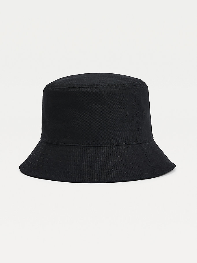 Tommy Hilfiger Flag Patch Bucket Hatt Dame Svarte | QANJDK-917