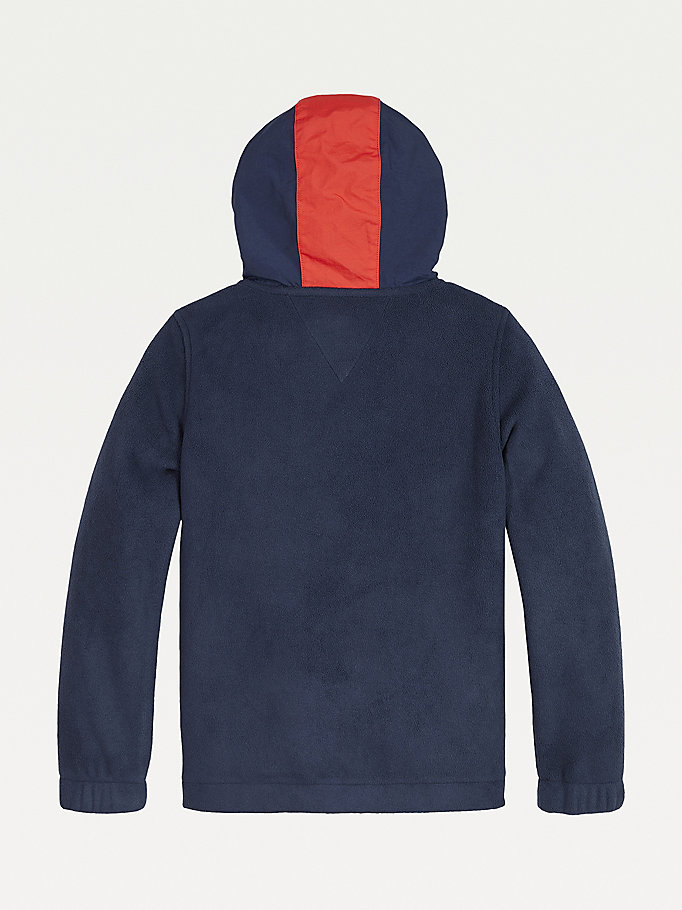 Tommy Hilfiger Flag Pocket Fleece Hettegensere Gutt Blå | ZFRVLP-350