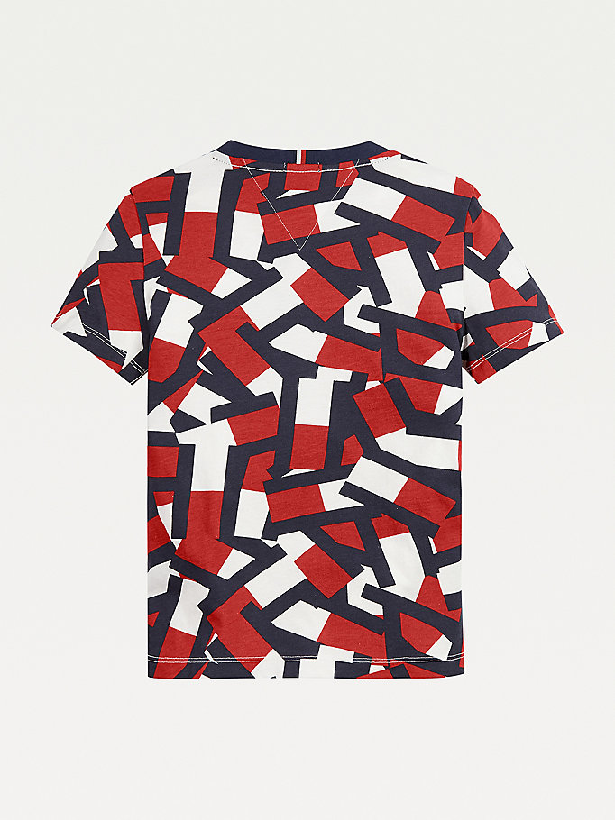 Tommy Hilfiger Flag Print T-skjorte Gutt Hvite | PDHJAN-917