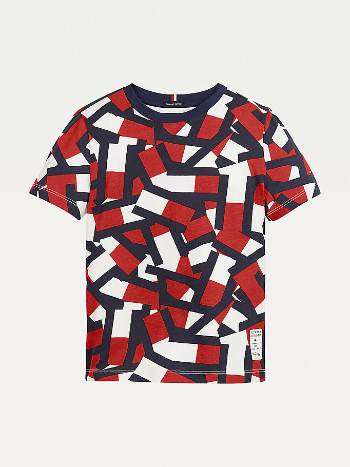 Tommy Hilfiger Flag Print T-skjorte Gutt Hvite | PDHJAN-917