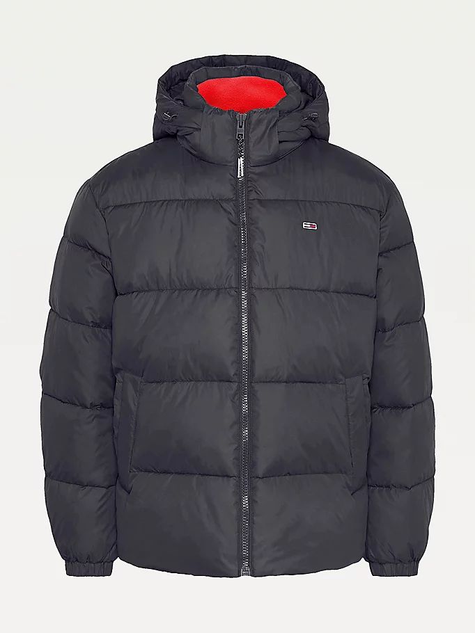 Tommy Hilfiger Flag Puffer Jakke Herre Svarte | KXMCAZ-602