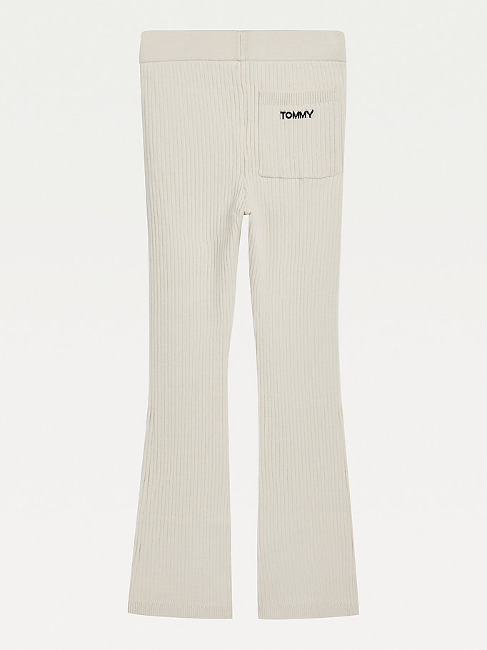 Tommy Hilfiger Flared Rib-Knit Bukse Jente Beige | GFOMDZ-054