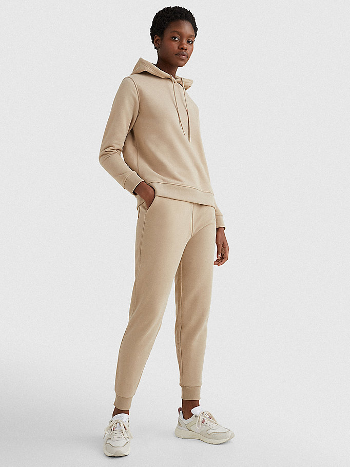 Tommy Hilfiger Fleece Cuffed Leg Joggers Dame Beige | ERXZTD-872