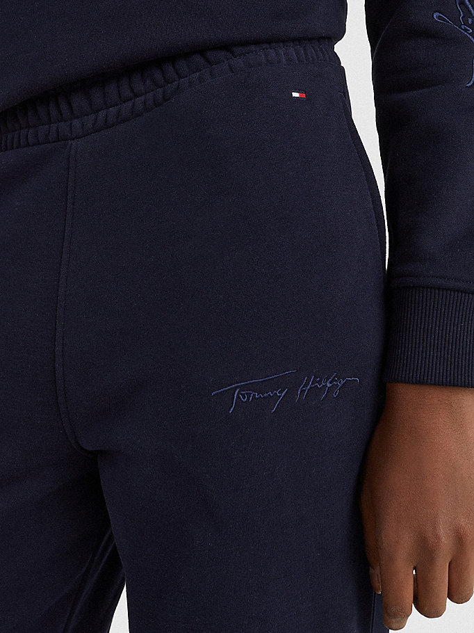 Tommy Hilfiger Fleece Cuffed Leg Joggers Dame Blå | TFMUEA-958