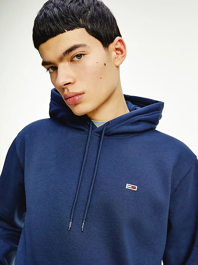 Tommy Hilfiger Fleece Flag Patch Hettegensere Herre Blå | YWIHTF-569