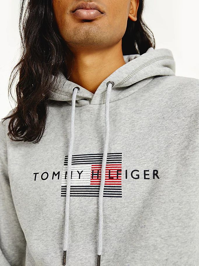 Tommy Hilfiger Front Logo Organic Bomull Fleece Hettegensere Herre Grå | BUWLRX-926