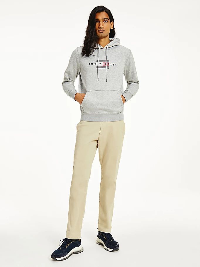 Tommy Hilfiger Front Logo Organic Bomull Fleece Hettegensere Herre Grå | BUWLRX-926