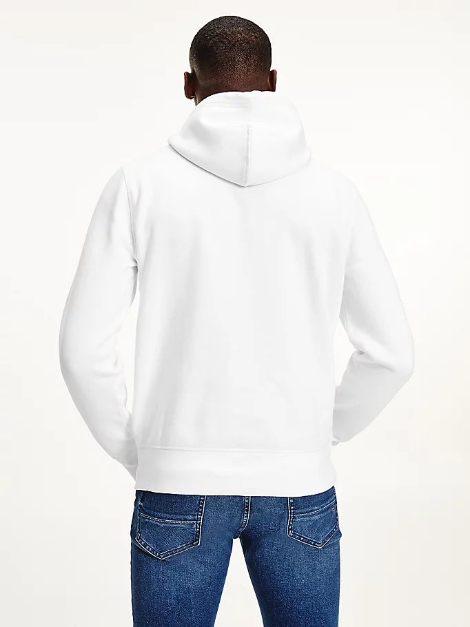 Tommy Hilfiger Front Logo Organic Bomull Fleece Hettegensere Herre Hvite | DPUWIX-347