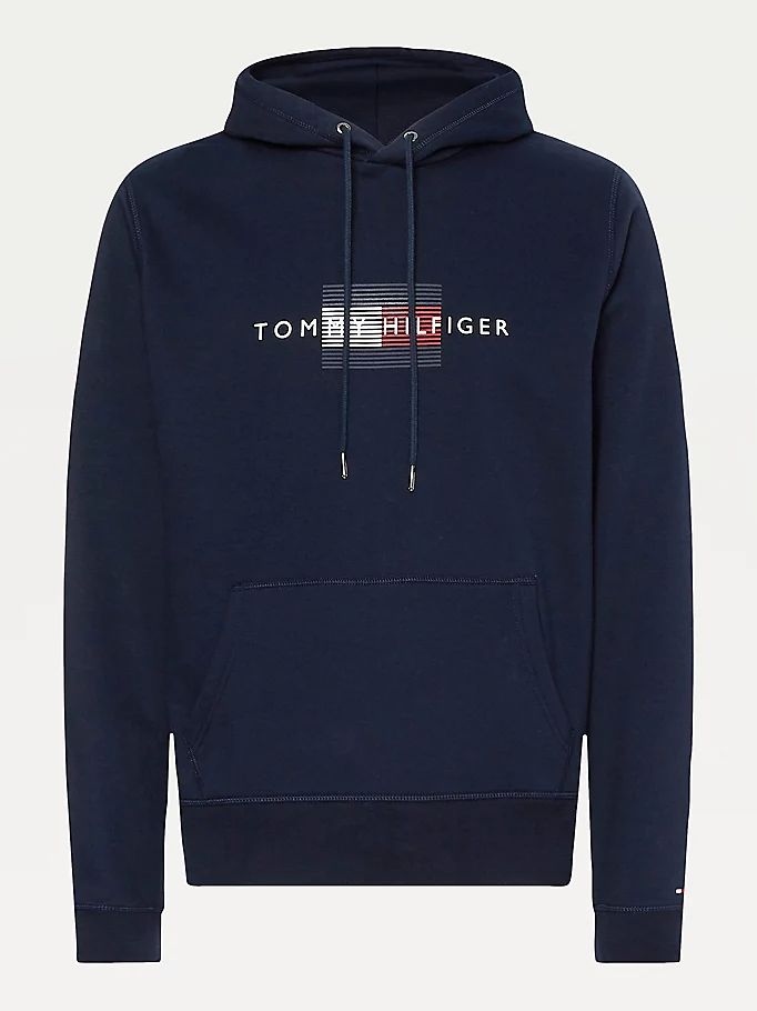 Tommy Hilfiger Front Logo Organic Bomull Fleece Hettegensere Herre Blå | JXRMUY-932