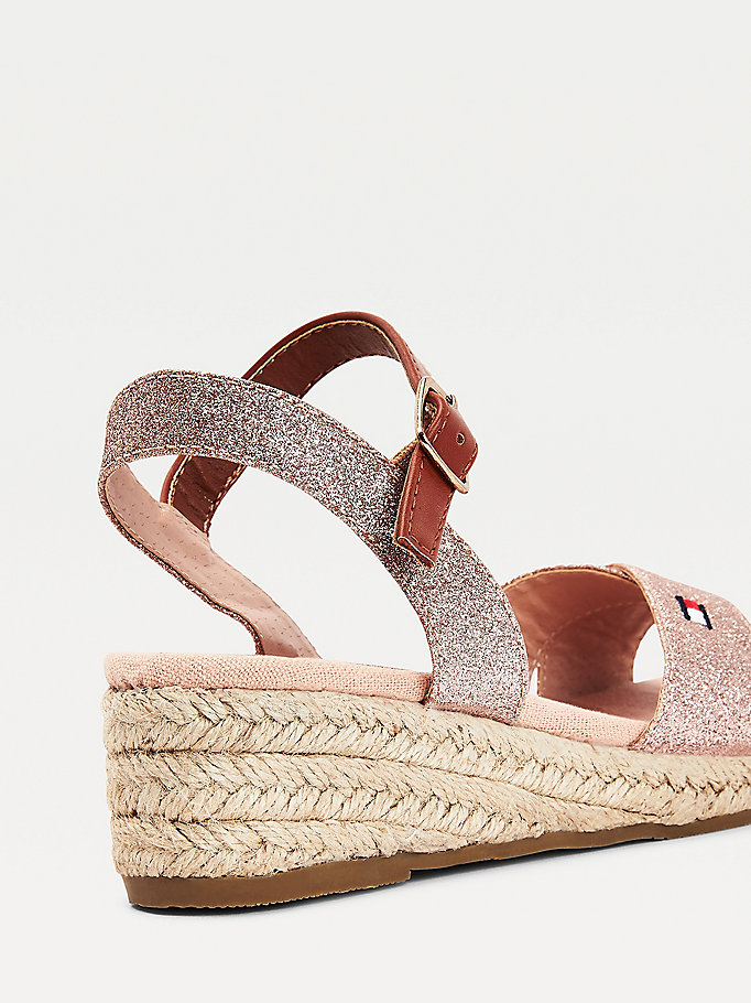 Tommy Hilfiger Glitter Reima Wedge Sandaler Jente Rosa | GJXBHW-906