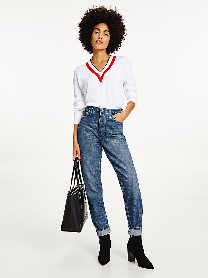 Tommy Hilfiger Gramercy High Rise Jeans Dame Blå | BCORHY-521