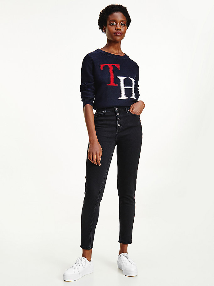 Tommy Hilfiger Gramercy High Rise Jeans Dame Blå | PGWLSF-384