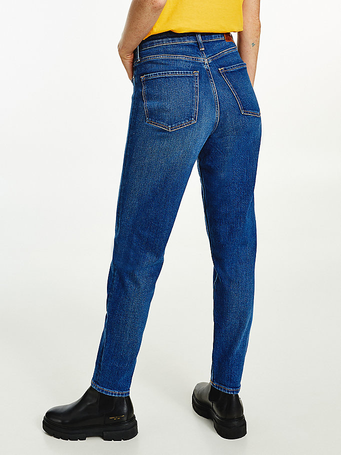 Tommy Hilfiger Gramercy High Rise Jeans Dame Blå | YBRQJI-830