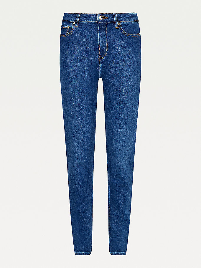 Tommy Hilfiger Gramercy High Rise Jeans Dame Blå | YBRQJI-830