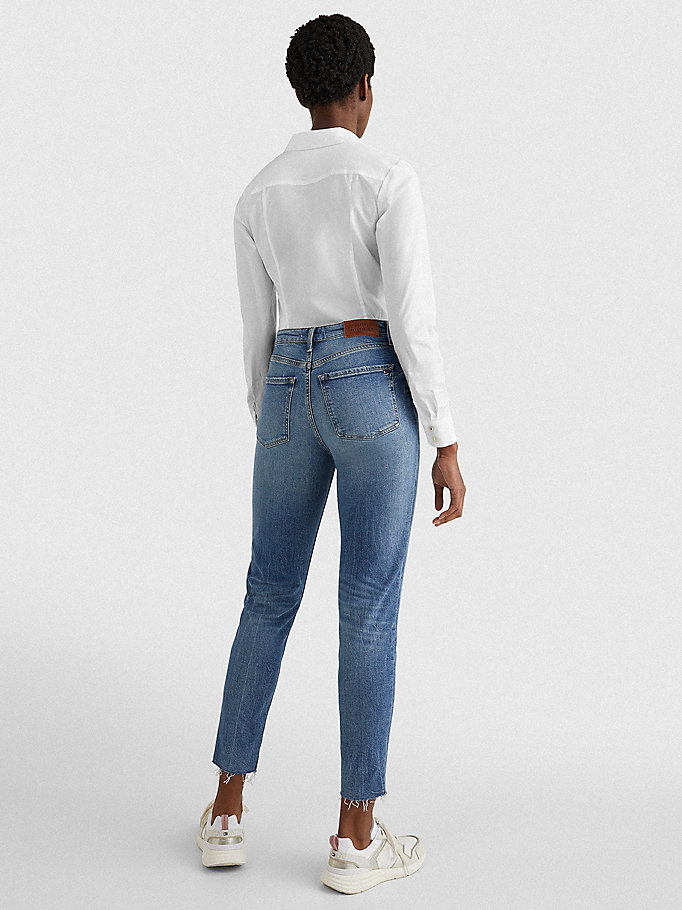 Tommy Hilfiger Gramercy High Rise Tapered Jeans Dame Blå | STCGWF-490