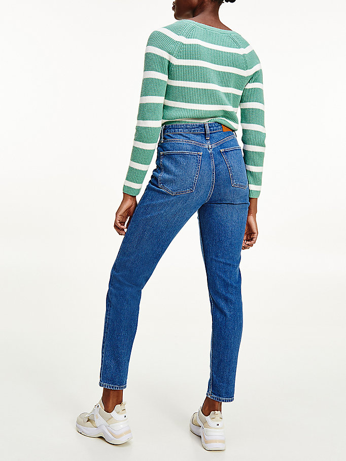 Tommy Hilfiger Gramercy Mom High Rise Jeans Dame Blå | FAPZDT-025