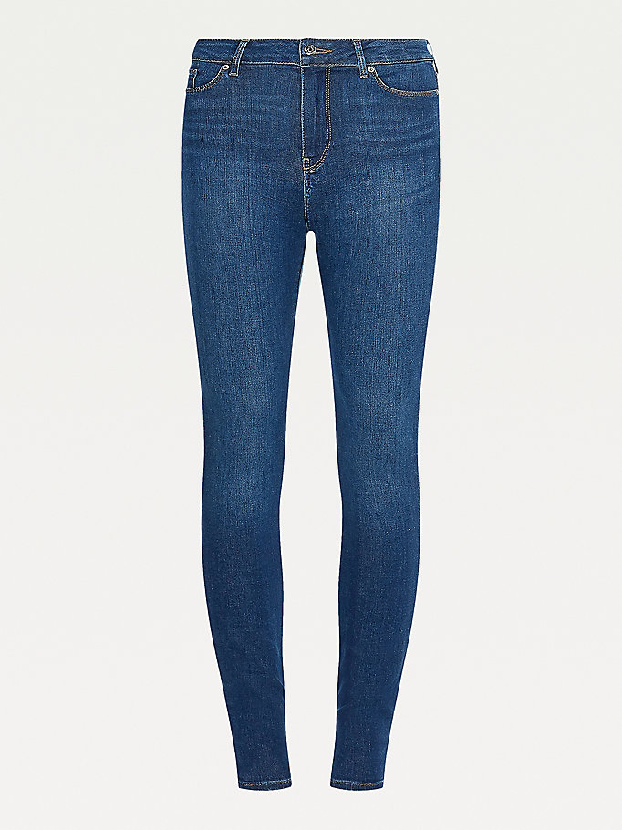 Tommy Hilfiger Harlem High Rise Skinny Jeans Dame Blå | NULIGK-378