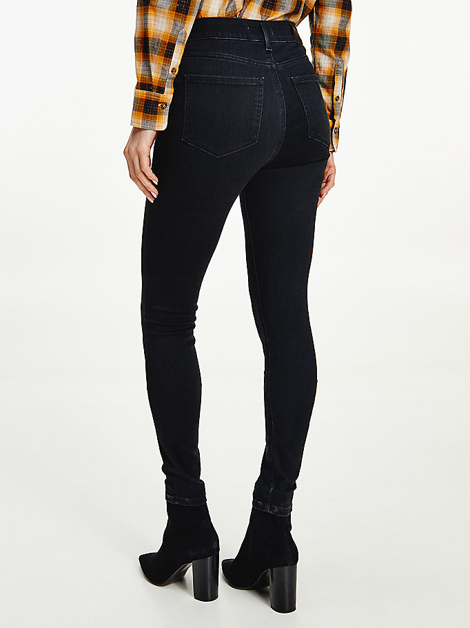 Tommy Hilfiger Harlem High Rise Skinny Jeans Dame Blå | YZXIUA-206