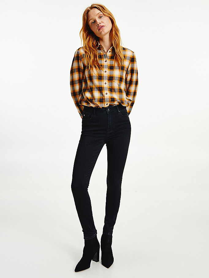 Tommy Hilfiger Harlem High Rise Skinny Jeans Dame Blå | YZXIUA-206