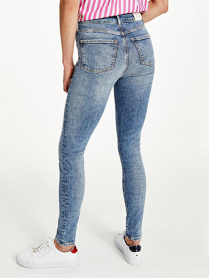 Tommy Hilfiger Harlem High Rise Super Skinny Jeans Dame Blå | DIEJYT-842