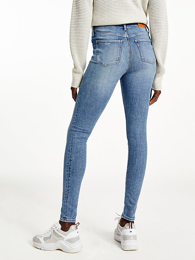 Tommy Hilfiger Harlem High Rise Super Skinny Jeans Dame Blå | FIKBCU-804