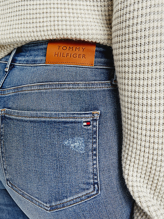 Tommy Hilfiger Harlem High Rise Super Skinny Jeans Dame Blå | FIKBCU-804