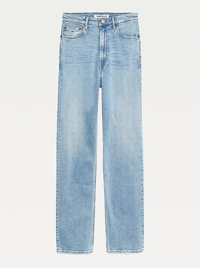 Tommy Hilfiger Harper High Rise Straight Jeans Dame Blå | PGTJVZ-506