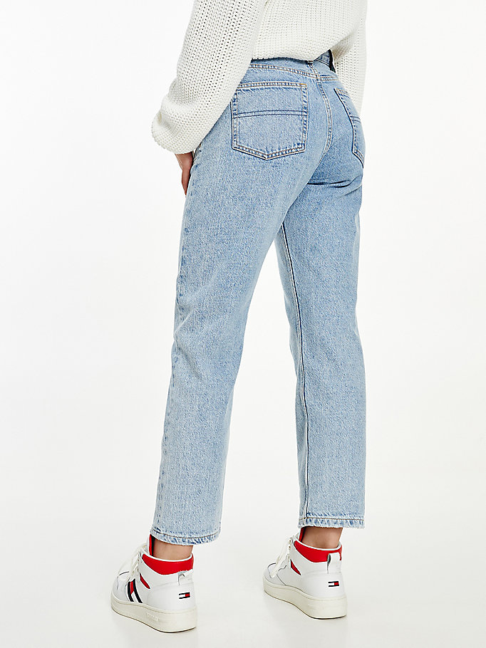 Tommy Hilfiger Harper Mid Rise Straight Jeans Dame Blå | CZKXNL-652