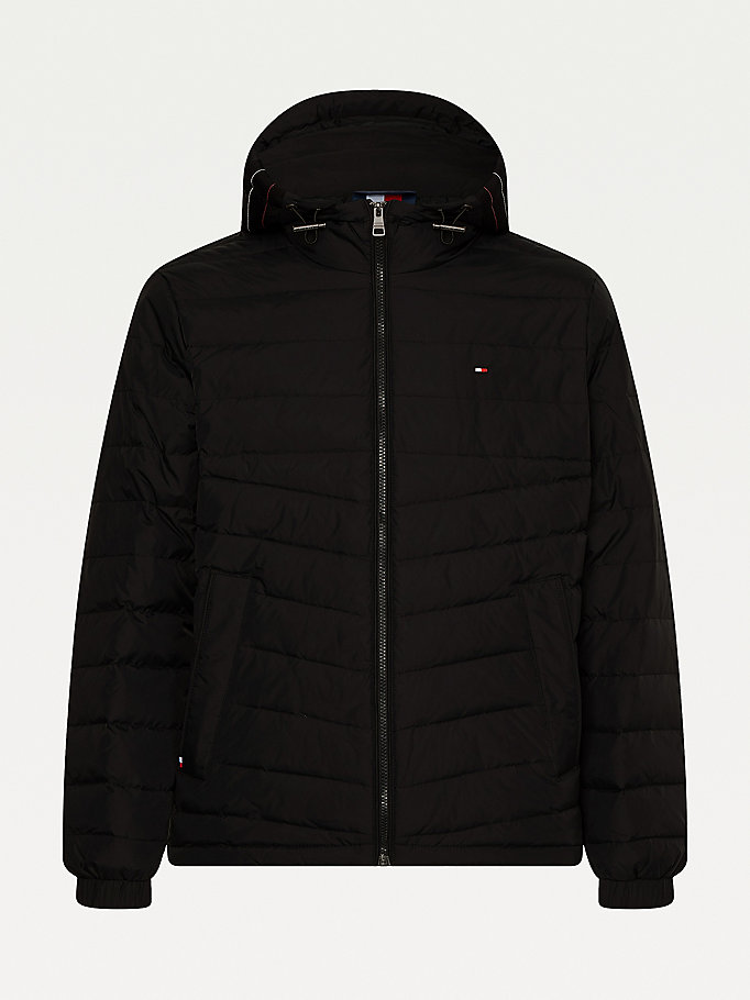 Tommy Hilfiger Hette Tape Puffer Jakke Herre Svarte | HRUALB-409