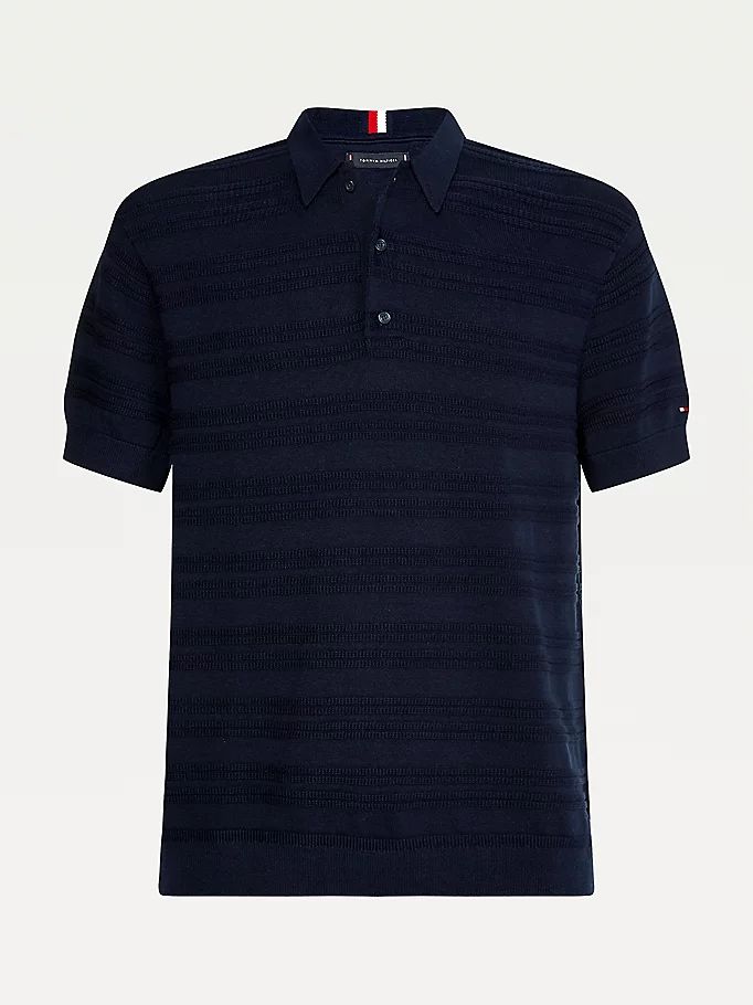 Tommy Hilfiger Horizontal Stripe Knitted Polo T Skjorte Herre Blå | XUCQST-175