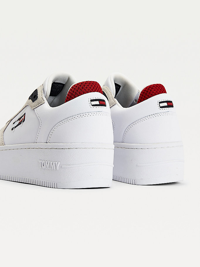 Tommy Hilfiger Iconic Flatform Cupsole Joggesko Dame Hvite | YOERBS-605