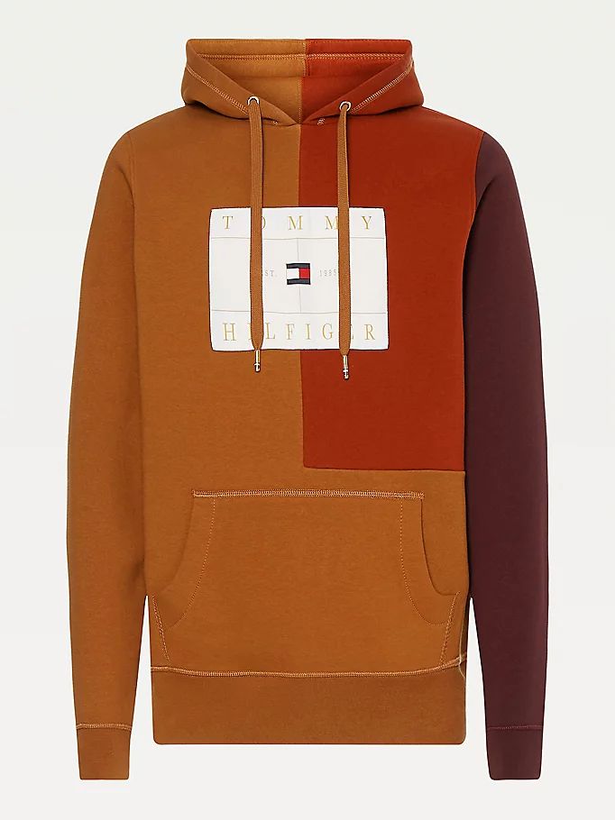 Tommy Hilfiger Icons Colour-Blocked Fleece Hettegensere Herre Brune | PMDFSG-134