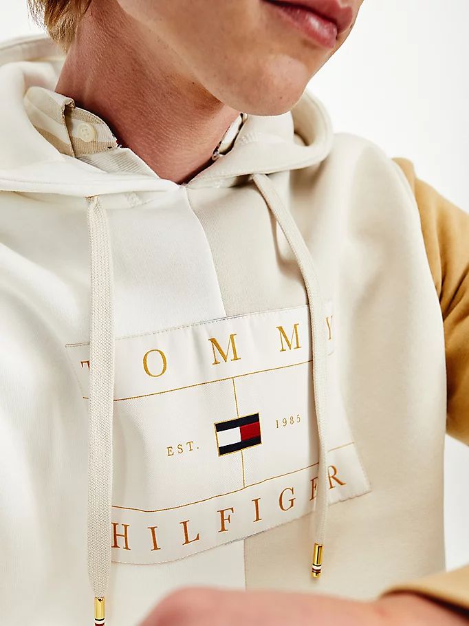 Tommy Hilfiger Icons Colour-Blocked Fleece Hettegensere Herre Beige | VTYRGE-921