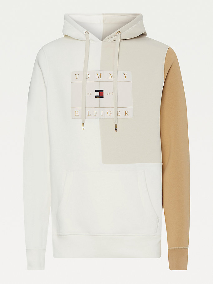 Tommy Hilfiger Icons Colour-Blocked Fleece Hettegensere Herre Beige | VTYRGE-921