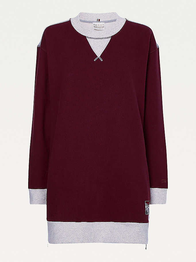 Tommy Hilfiger Icons Colour-Blocked Relaxed Kjoler Dame Rød | YXZPGA-549