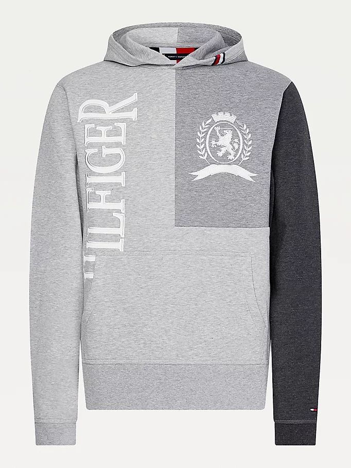 Tommy Hilfiger Icons Crest Colour-Blocked Relaxed Fit Hettegensere Herre Grå | DMAEBN-346