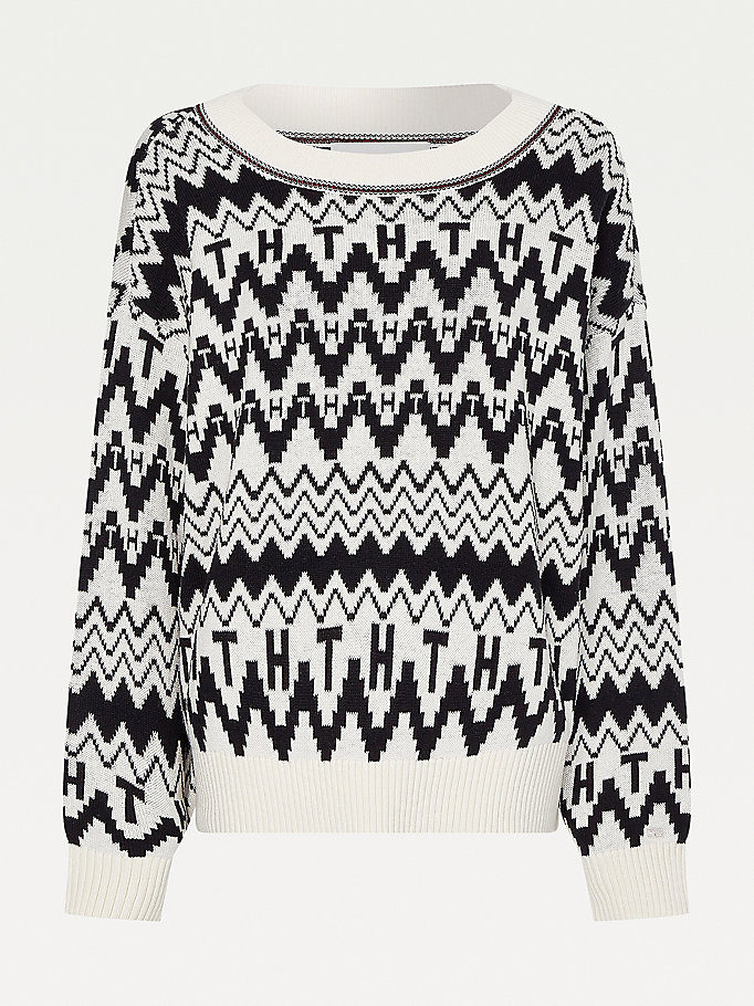 Tommy Hilfiger Icons Fair Isle Gensere Dame Hvite | QWERLT-560