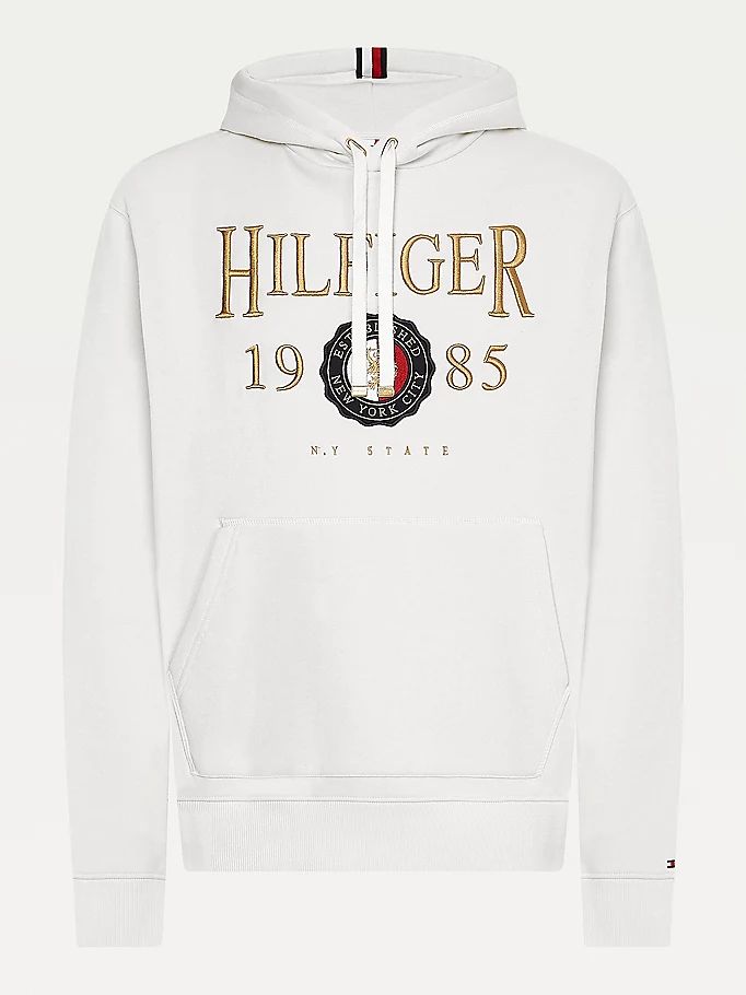 Tommy Hilfiger Icons Logo Embroidery Relaxed Fit Hettegensere Herre Hvite | FWAOIS-952