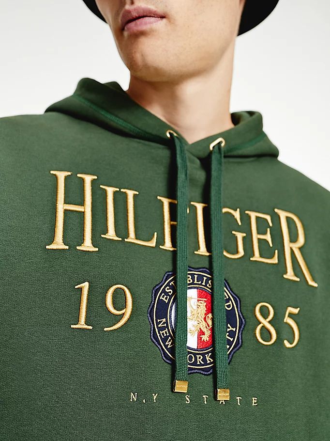 Tommy Hilfiger Icons Logo Embroidery Relaxed Fit Hettegensere Herre Grønn | PWOCAR-056