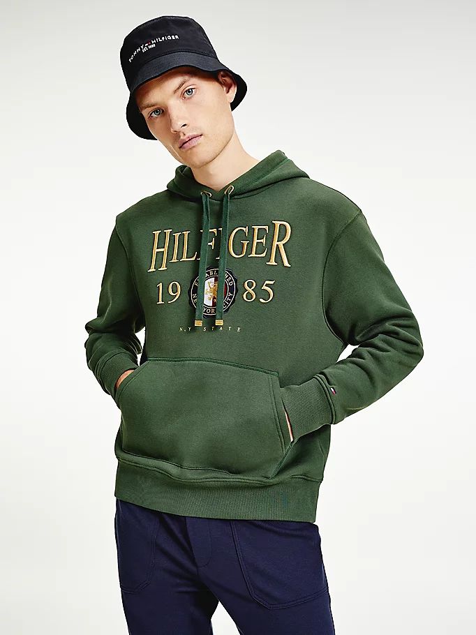 Tommy Hilfiger Icons Logo Embroidery Relaxed Fit Hettegensere Herre Grønn | PWOCAR-056