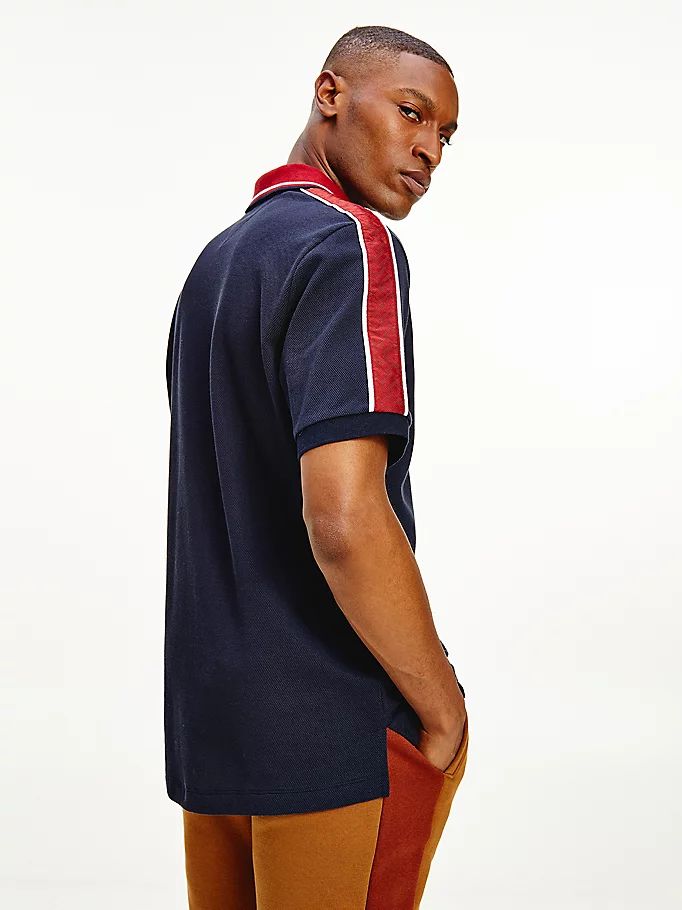 Tommy Hilfiger Icons Logo Tape Regular Fit Polo T Skjorte Herre Blå | OUXHCJ-158