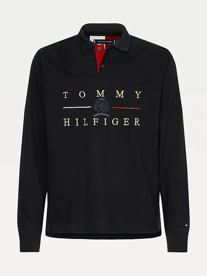 Tommy Hilfiger Icons Long Sleeve Regular Fit Polo T Skjorte Herre Svarte | NEFOQV-346