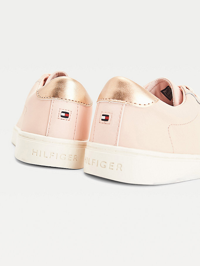 Tommy Hilfiger Icons Lær Cupsole Joggesko Dame Rosa | KPDHSE-672