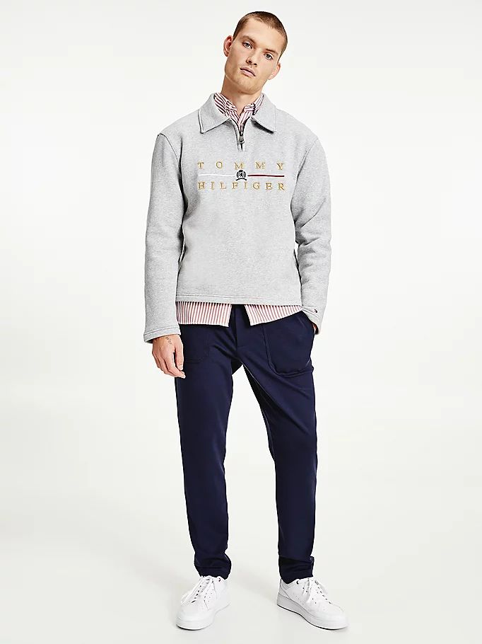 Tommy Hilfiger Icons Mock Relaxed Fit Sweatshirt Herre Grå | ZHVDBX-951