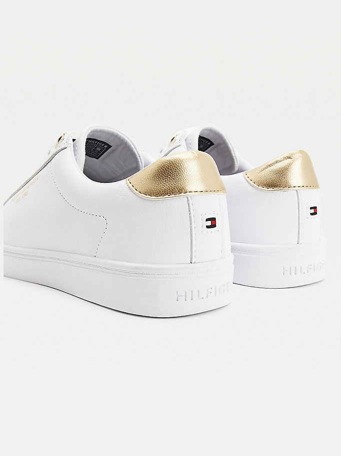 Tommy Hilfiger Icons Slip-On Lær Cupsole Joggesko Dame Hvite | EXTMGF-281